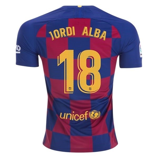 Camiseta Barcelona NO.18 Jordi Alba Primera equipo 2019-20 Azul Rojo